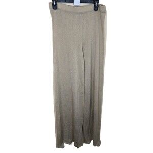 Roberto Collina Pants Knit Wide Leg Pull On Elastic Waist Semi-Sheer Boho Medium